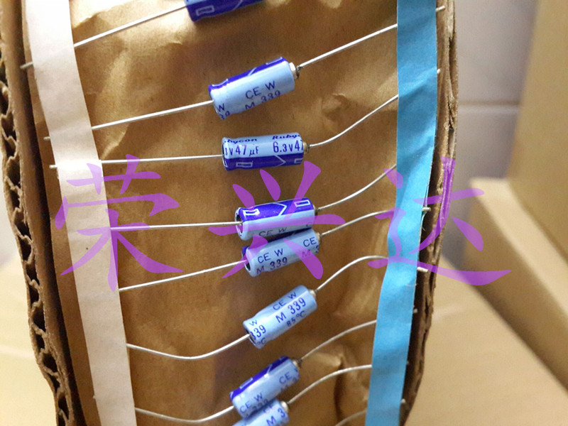 老款日本红宝石 阴极轴向卧式 电解电容 6.3V47UF 47UF6.3V 5X13