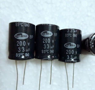 全新韩国三和 无极NP 电解电容 200V33UF 33UF200V 体积：18*25