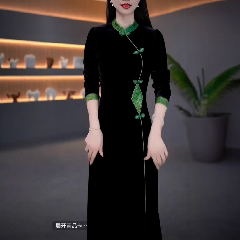 高端新中式国风复古改良旗袍裙女