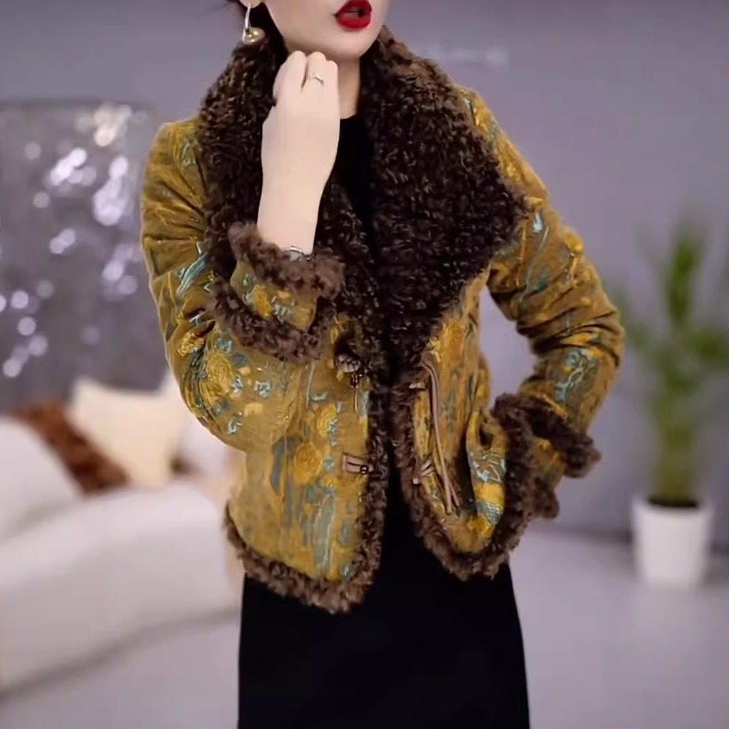 秋冬高端新中式国风复古重工提花夹棉加厚洋气优雅短款大衣外套女,女装/女士精品,棉衣/棉服,淘宝优惠券,粉丝福利购,淘宝优惠卷