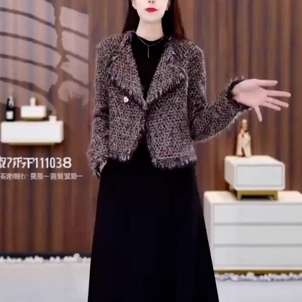 优雅小香风重工流苏百搭西装外套