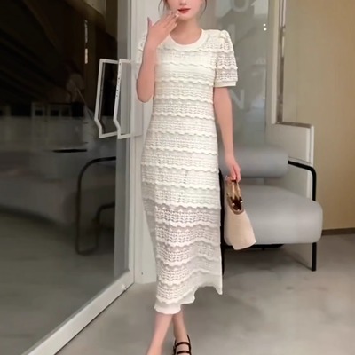 时尚轻奢高级感重工提花打底裙女
