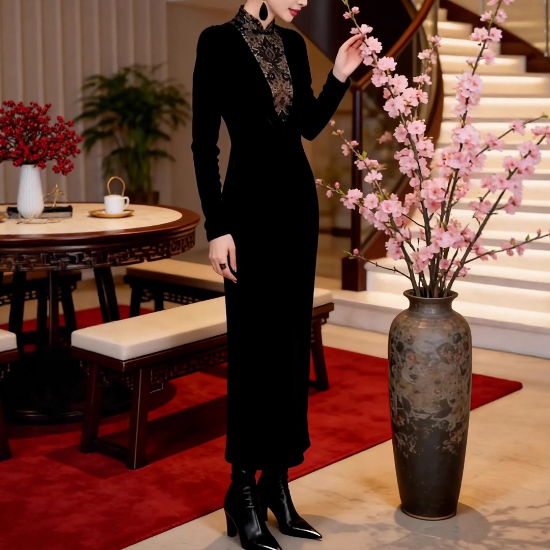 高端改良旗袍连衣裙广州十三行女