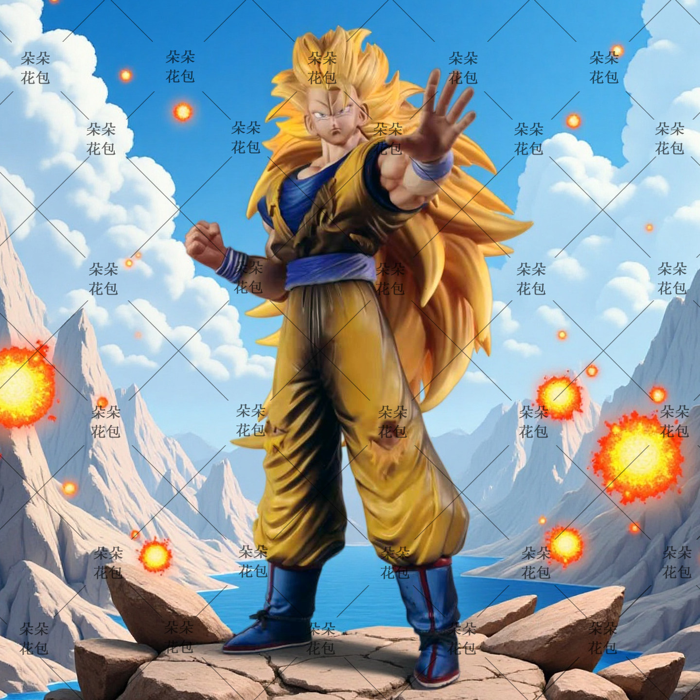 七龙珠动漫周边桌搭摆件雕像抬手超三悟空超赛手办二次元模型礼物