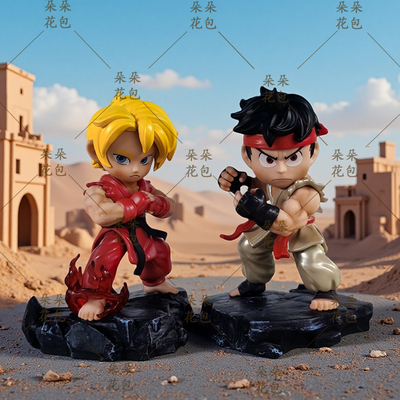 白人隆Ryu红人肯Ken街霸二次元游戏周边Q版手办公仔潮玩艺术摆件