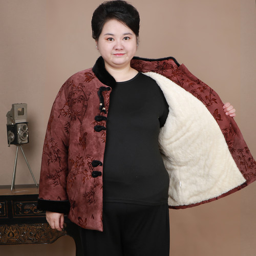 洋气2024新款棉袄加厚加绒中老年