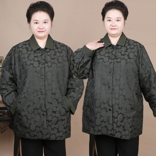 秋季 上衣2025新款 翻领外套女 绣花风衣中老年加肥加大码 胖妈妈秋装