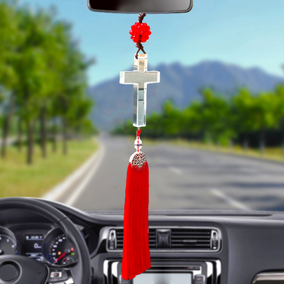 中国风十字架挂饰 高级感汽车后视镜挂件送弟兄姊妹高档生日礼物