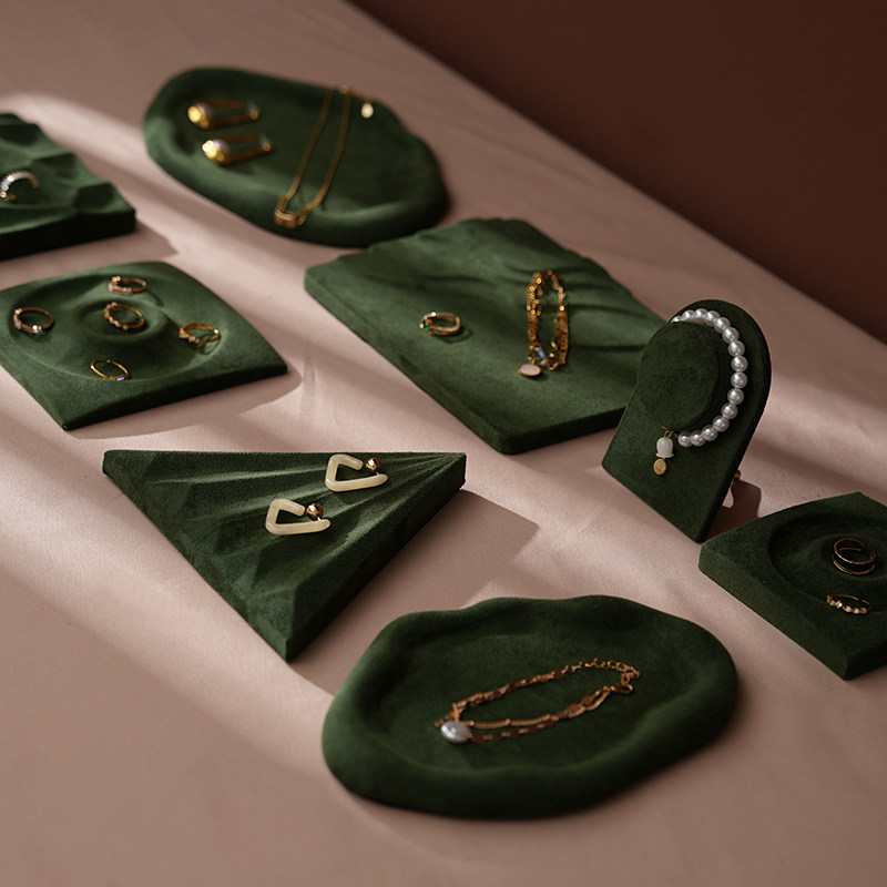 首饰展示架绿色饰品看货盘耳环戒指项链珠宝店铺收纳陈列拍照道具,饰品/流行首饰/时尚饰品新,首饰展示架,淘宝优惠券,粉丝福利购,淘宝优惠卷