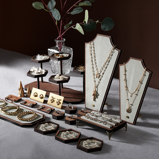 首饰展示架项链架戒指收纳托盘耳环架手串盘饰品陈列拍摄道具摆件