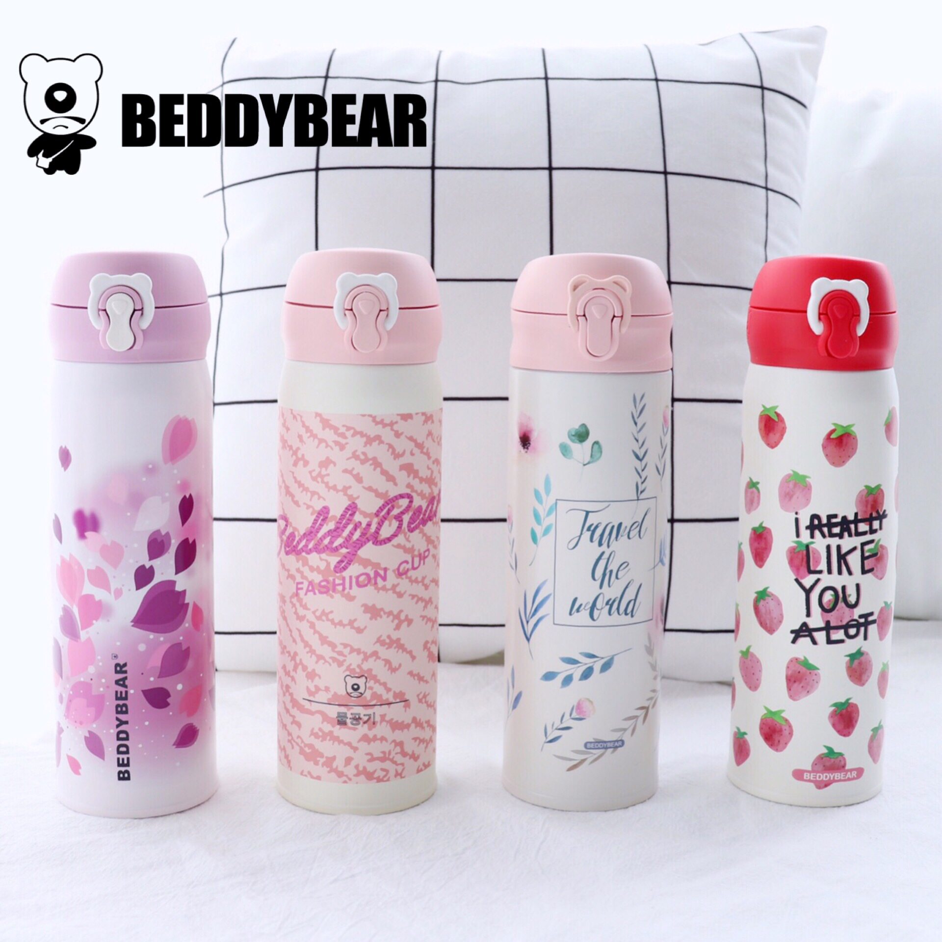 韩国杯具熊成人保温杯直身杯不锈钢男女学生便携可爱韩式杯子儿童