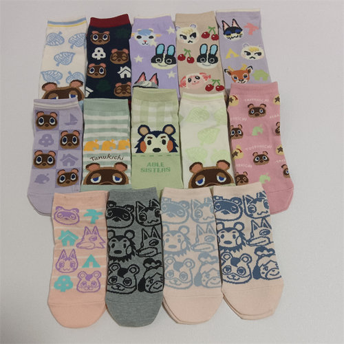 卡通四季动物之森周边短袜