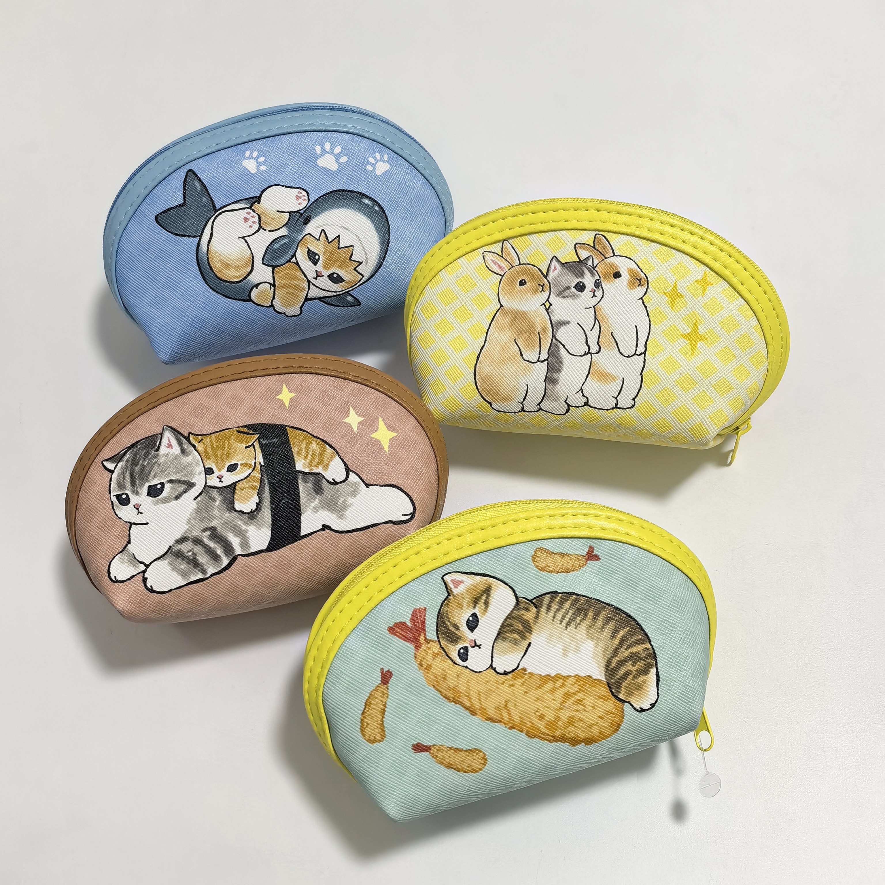 外贸出口 可爱卡通mofusand猫咪 贝壳化妆包 零钱包 小物件收纳包