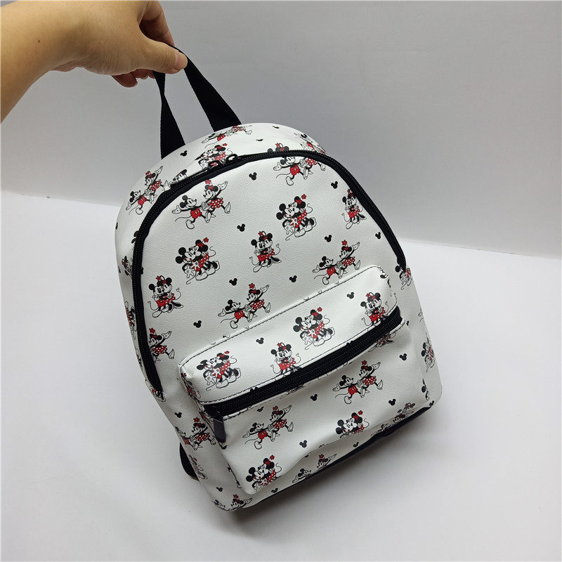 孤品外贸出口可爱卡通小清新米妮印花休闲双肩包小背包书包收纳包