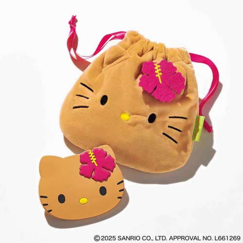 日单 杂志附录款 黑皮HelloKitty 硅胶小镜子 随身镜 化妆镜