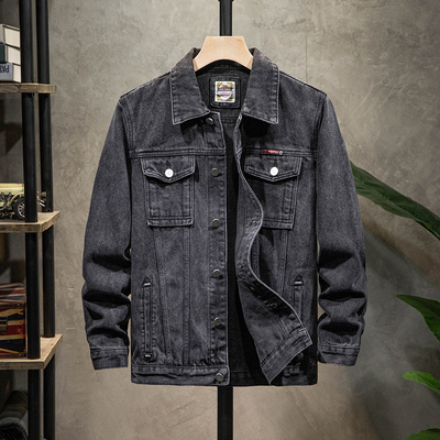 秋冬季牛仔外套男韩版潮流宽松褂子男装青年上衣百搭翻领休闲夹克