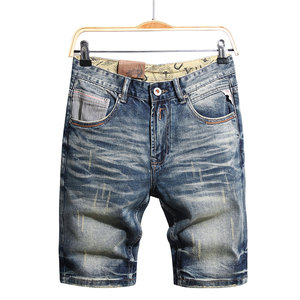 夏季拉链弹力五分牛仔短裤流行
