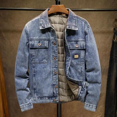 冬季加棉牛仔外套男士潮流夹克