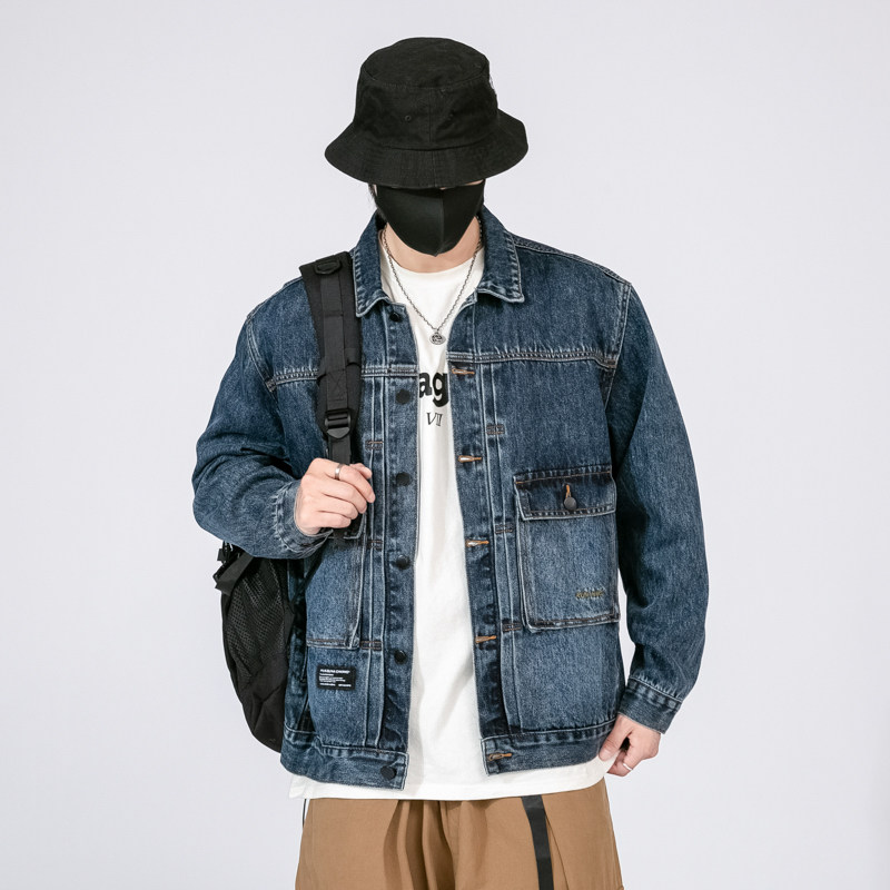 立体口袋牛仔外套男宽松ins潮牌