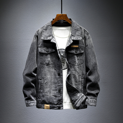 春秋季翻领宽松牛仔外套