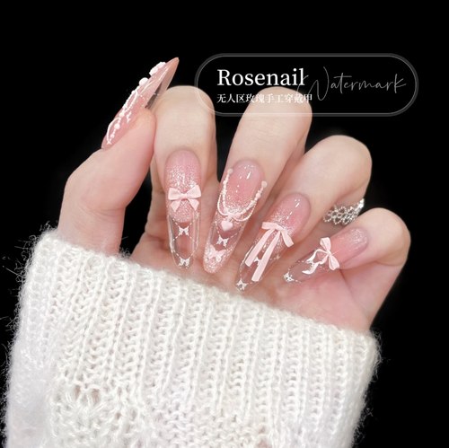 缎带仙踪猫眼手绘穿戴甲