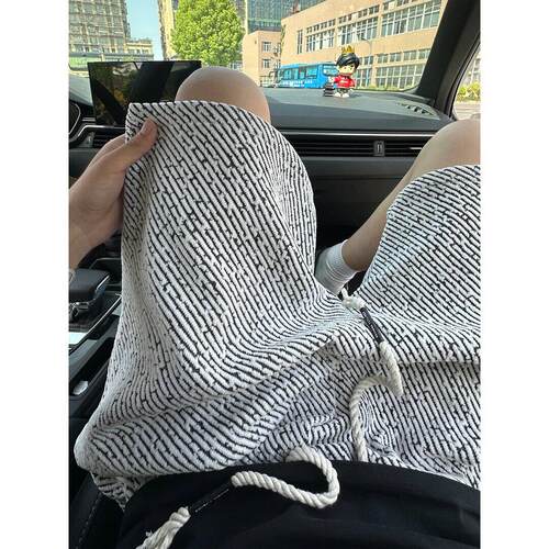 斑马纹短裤男夏外穿潮流大码宽松直筒中裤男款痞帅休闲五分裤衩子