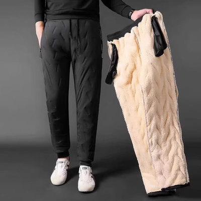 大码加绒爸爸裤子保暖棉