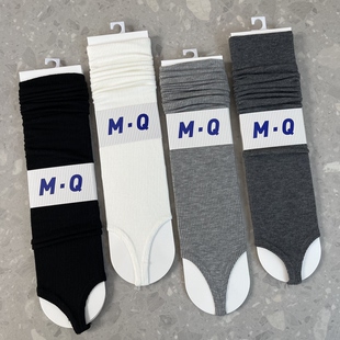 早秋新款 包邮 女韩系芭蕾风纯色简约百搭踩脚小腿堆堆袜套 2双