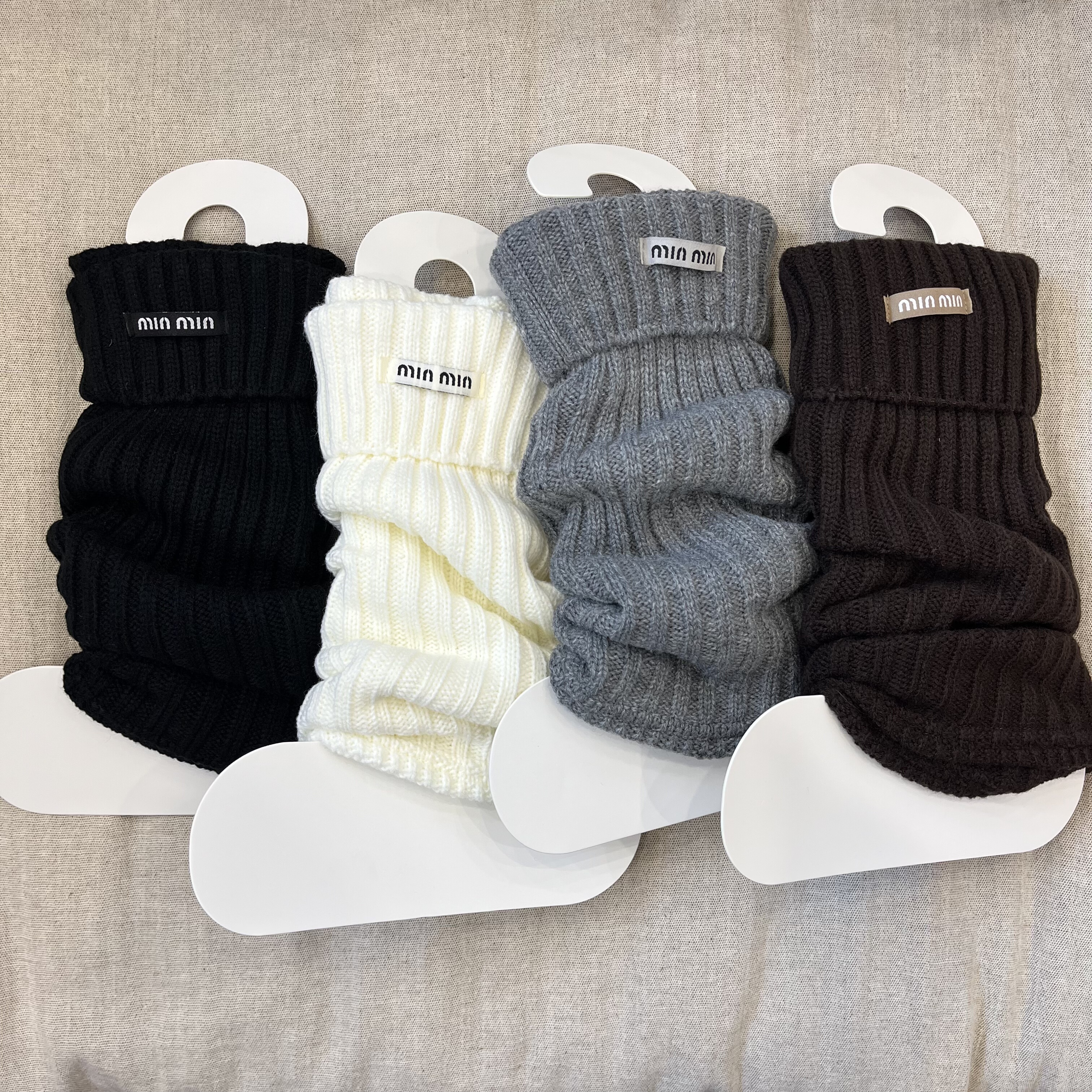 【2双包邮】欧货字母布标翻边堆堆袜套女秋冬款时尚潮流针织腿套