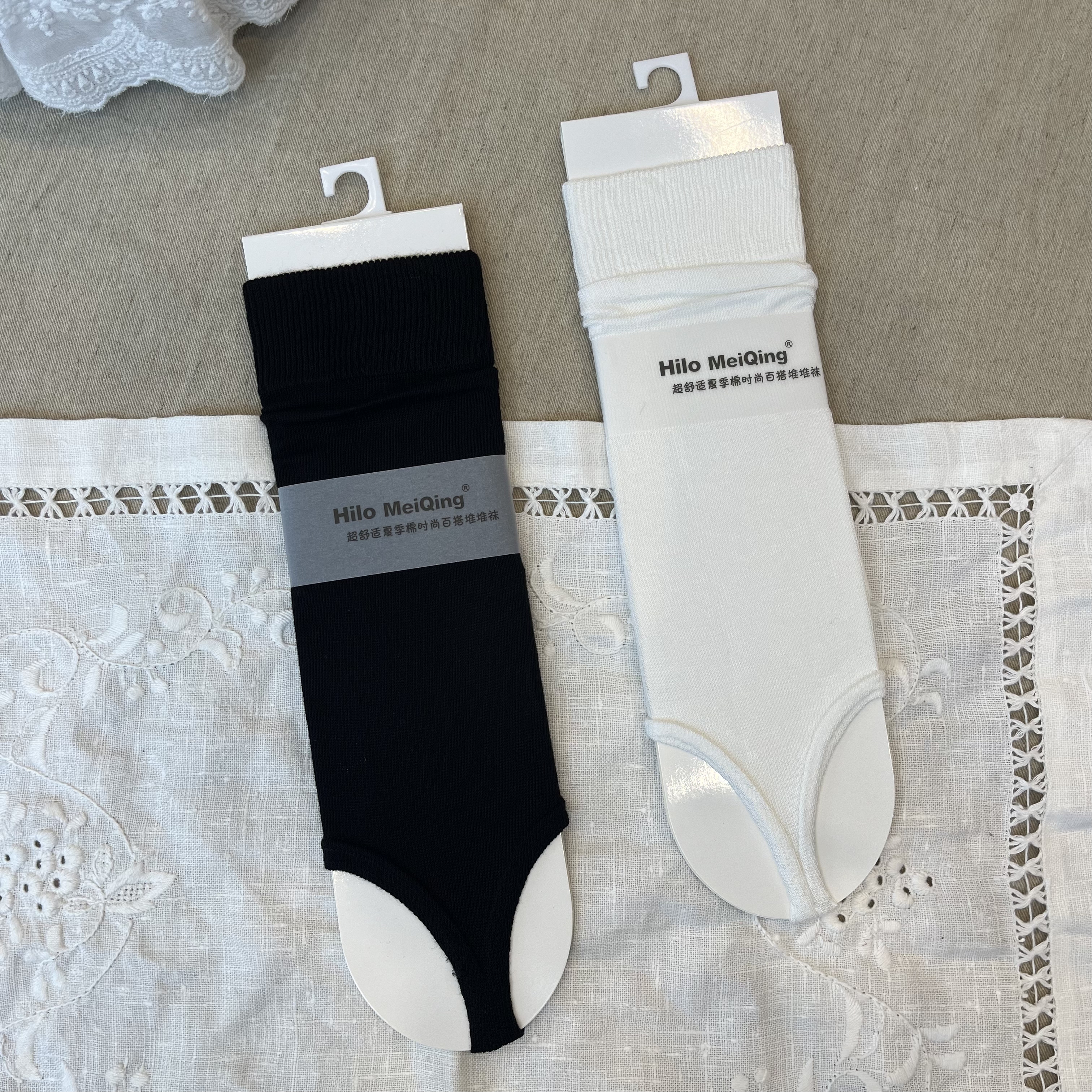 【2双包邮】韩系ins风螺纹袜口踩脚袜套女夏季薄款简约百搭堆堆袜
