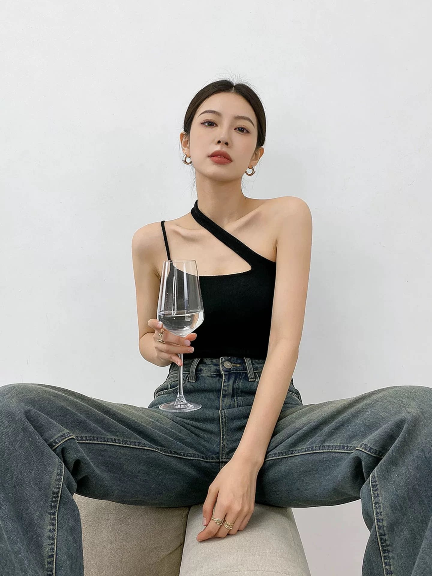 2026新款纯欲风辣妹交叉吊带背心女外穿打底上衣女