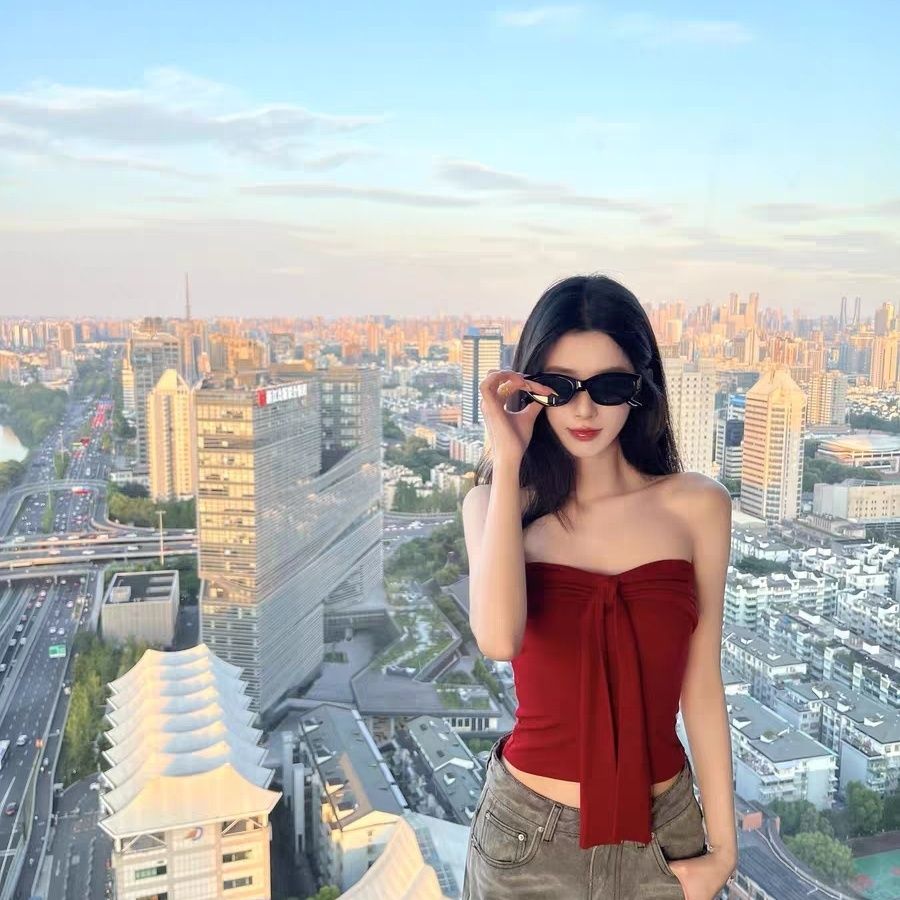 2026春季新款纯欲风性感露肩无袖T恤女修身显瘦打底衫背心