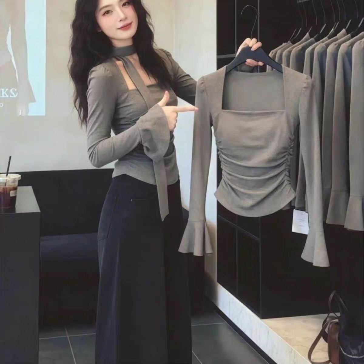 2026新款辣妹风设计感女装秋季新款修身显瘦上衣