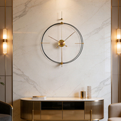 酒店大堂客厅样板房展览馆艺术创意个性 黄铜黑胡桃实木大尺寸挂钟