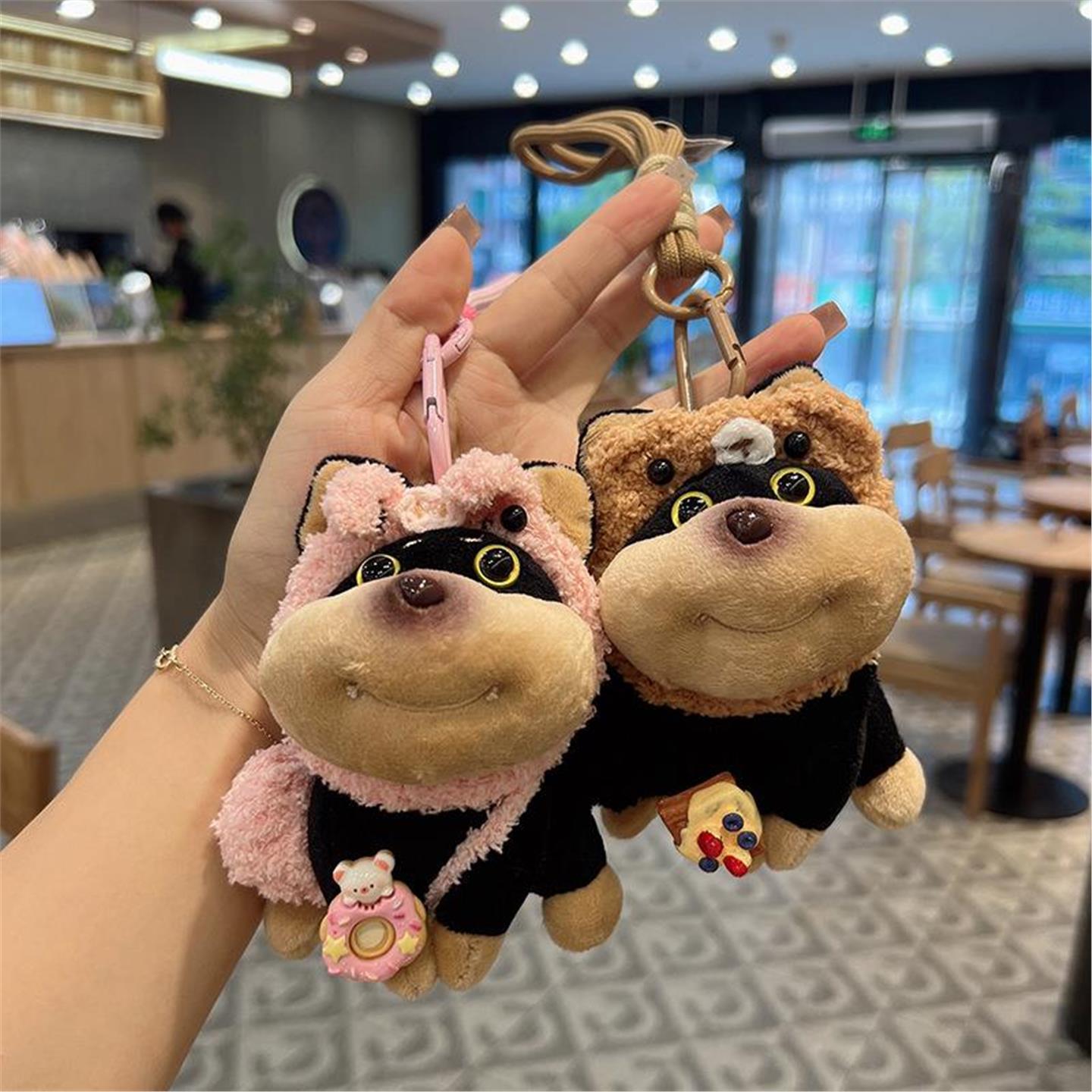 韩国BORA│可爱小玩偶钥匙扣玩偶蜜蜂小狗书包挂件毛绒公仔包挂饰