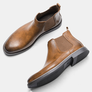 Leather Comfortable Boots Shoes Chelsea Fashion Men