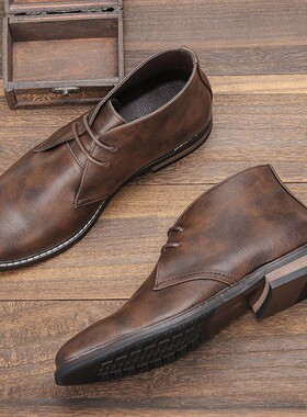 New Retro Men Desert Ankle Boots 复古男士沙漠靴春季大码短靴