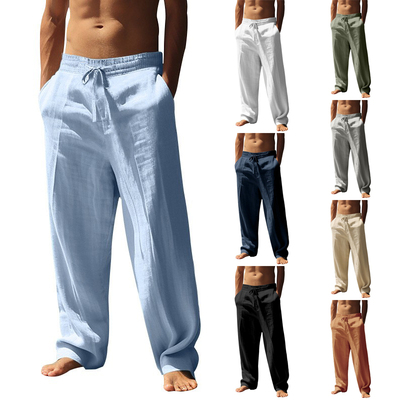 Breathable Summer Casual Trousers Men's Cotton Linen Pants
