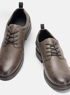 Men's Fashion Burnished Leather Casual Shoes Office Shoes