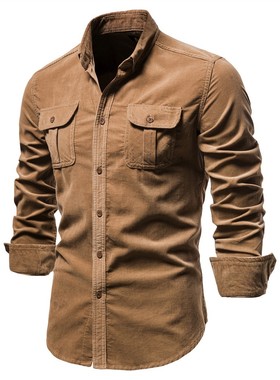 男士春季商务衬衫修身长袖外套