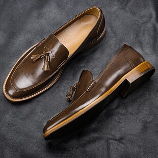 leather shoes loafers business formal Men dress casual