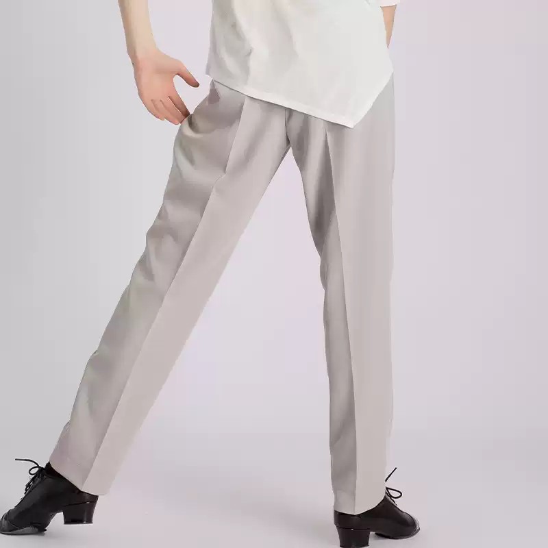 歌瑞亚拉丁舞考级服男士舞蹈裤高腰系扣裤国标舞演出训练服形体服