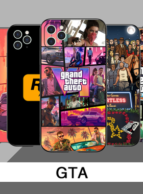 gta6手机壳适用苹果oppo华为荣耀vivo小米realme一加iqoo红米note13k70p60机器猫侠盗飞车液态硅胶玻璃软壳