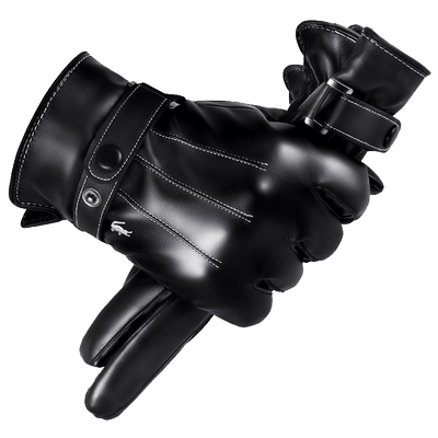 卡帝乐鳄鱼加绒耐磨防水皮手套