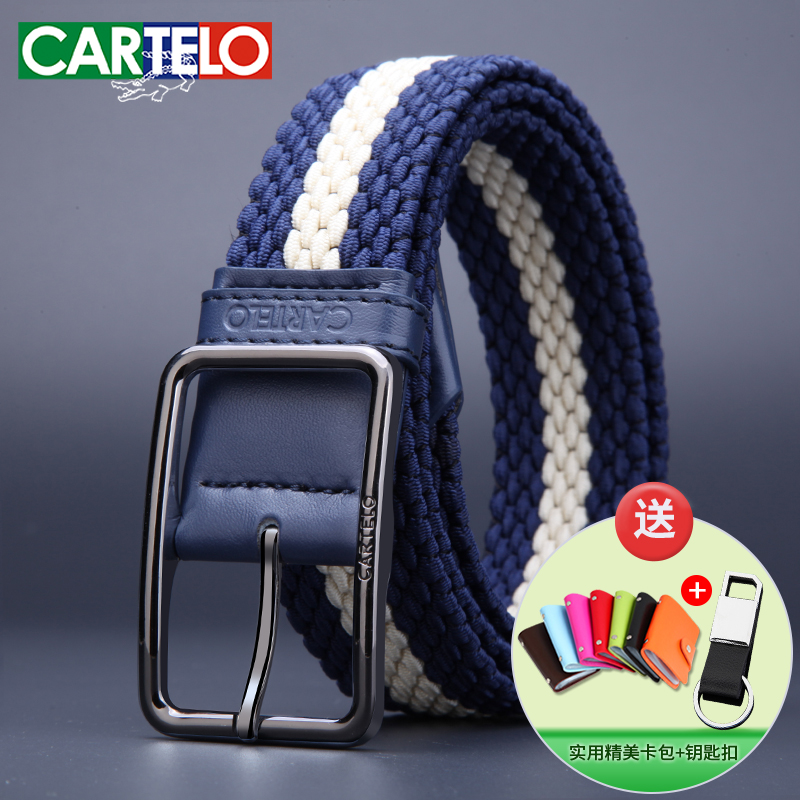 Cartelo man canvas belt Elastic Elastic force weave Belt leisure time Korean Edition Youth Pin buckle Waist beltin the Accessories/Leather belt/Hat/Muffler , Belt/Leather belt/Yaolian  category - from Buy2taobao.com to provide professional Taobao agent buy service