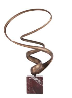 复古简约原创飘带小雕塑原创摆件样板间售楼处艺术马头装饰品摆设