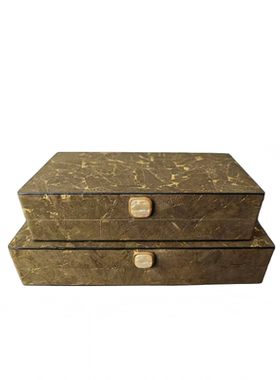 中古风复古风原创几何首饰盒装饰品摆件样板间售楼处收纳盒摆设