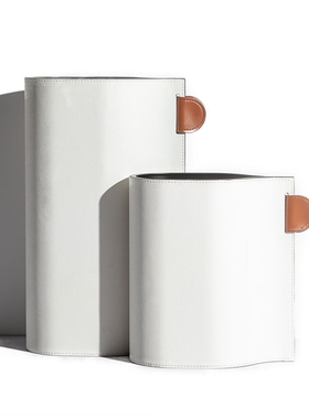 现代极简意式TRANSLATE皮革创意花器样板间不锈钢茨斯花瓶装饰品