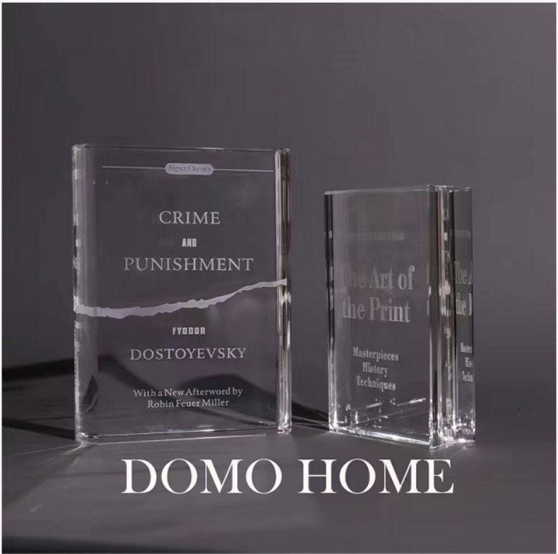 现代轻奢简约意式水晶复古收音机样板间书房蜗牛房屋仿真书籍摆件