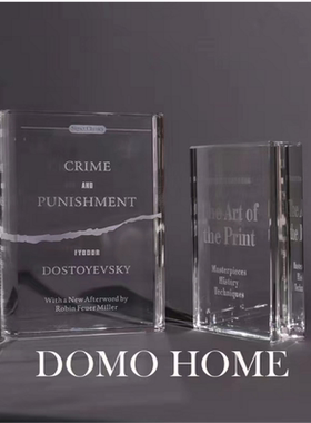 现代轻奢简约意式水晶复古收音机样板间书房蜗牛房屋仿真书籍摆件